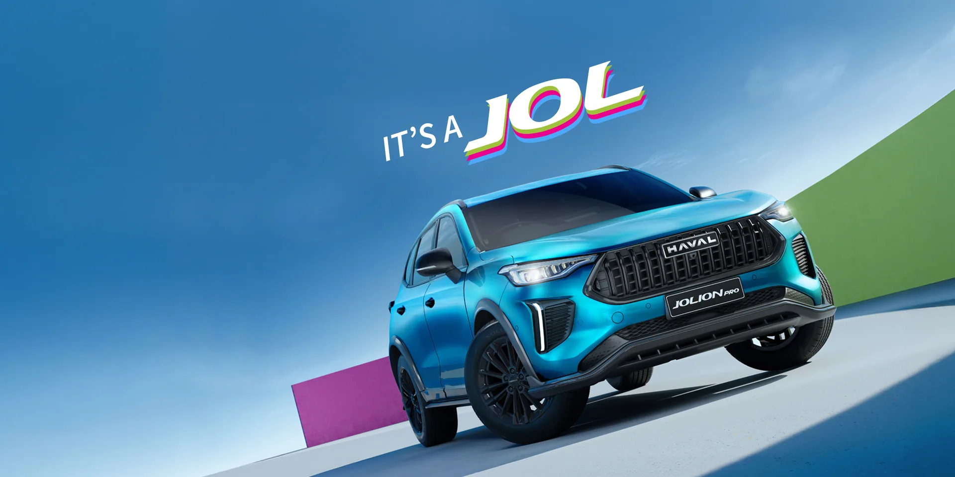Blue Haval Jolion Pro in the original It's A Jol campaign