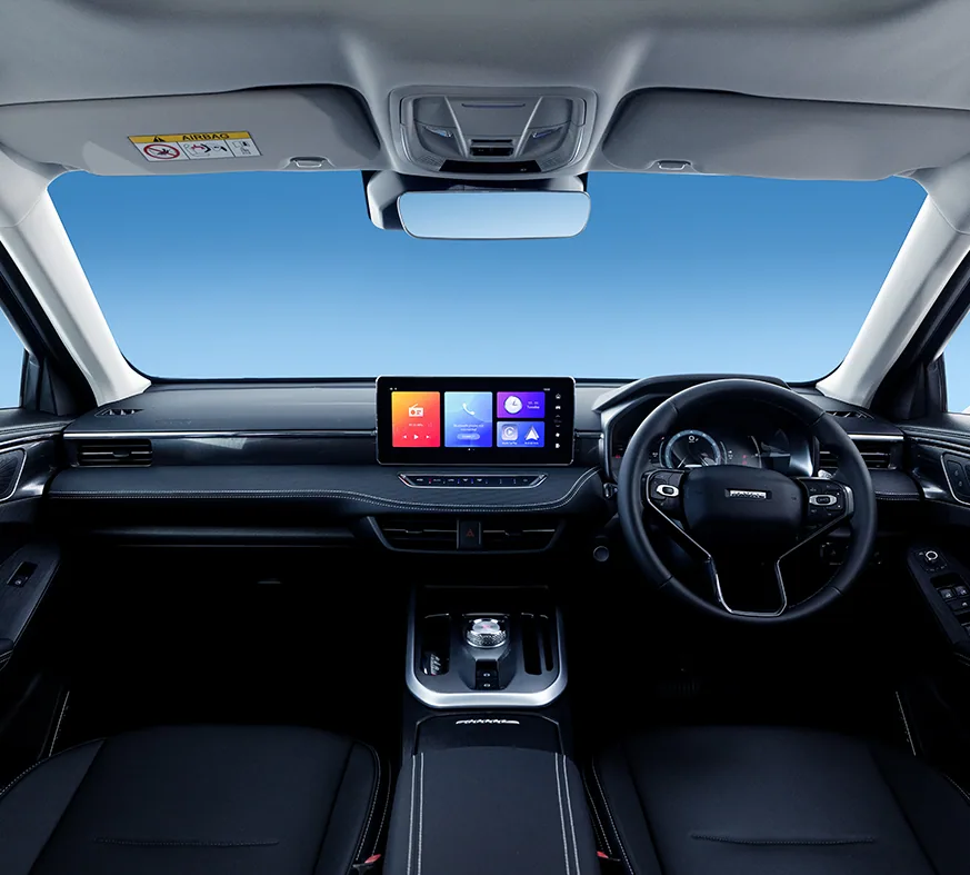 Right-hand-drive Jolion Pro cabin with touchscreen and rotary gear selector